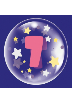 Balon 45cm dla dziewczynki cyfra 7 TUBAN