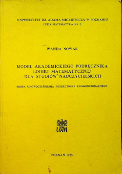 Model akademickiego podręcznika logiki matematycznej dla studiów nauczycielskich