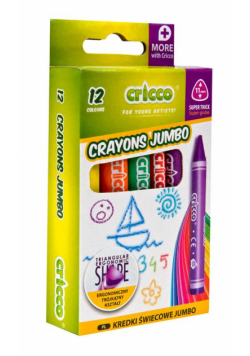 Kredki świecowe Jumbo 12 kolorów CRICCO