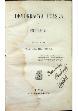 Demokracya polska na emigracyi 1866 r