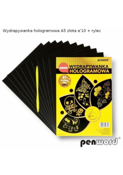 Wydrapywanka hologramowa A5 złota