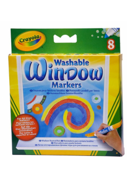 Flamastry zmywalne do szkła  8 kolorów CRAYOLA