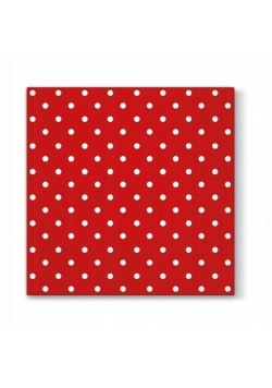 Serwetki Czerwone w białe kropki 33x33cm 20szt