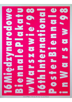 16 Międzynarodowe Biennale Plakatu Warszawa 98
