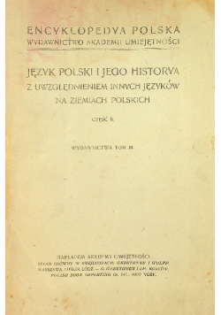 Język Polski i Jego historya Część II 1915 r.