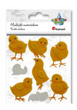 Naklejki materiałowe/papierowe kurczaczki 8szt