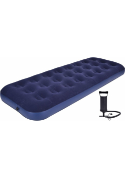 Materac flokowany 1- osobowy + pompka - set