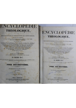 Encyclopdie Thologique Tom 18 i 19 1847 r.