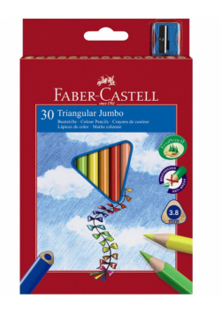 Kredki Jumbo trójkątne 30 kol + temp FABER CASTELL