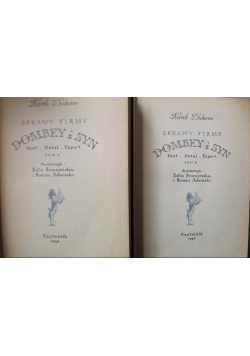 Sprawy firmy Dombey i syn 2 tomy