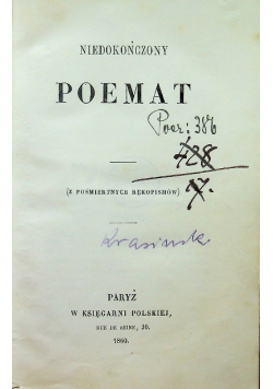 Niedokończony poemat 1860 r