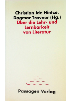 Uber die lehr und lernbarkeit von literatur