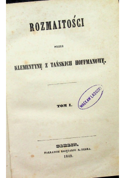 Pisma pośmiertne Klementyny z tańskich Hoffmanowey Tom 4 1849 r.