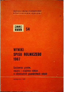 Wyniki spisu rolniczego 1987