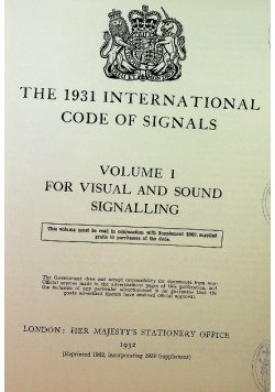 The 1931 International Code of Signals