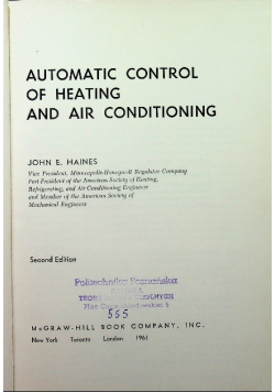 Automatic Control of Heating and Air Conditioning