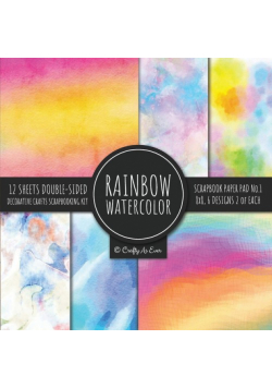 Rainbow Watercolor Scrapbook Paper Pad Vol.1 Decorative Crafts Scrapbooking Kit Collection for Card Making, Origami, Stationary, Decoupage, DIY Handmade Art Projects