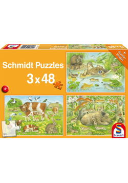 Puzzle 3x48 Zwierzęca rodzinka G3