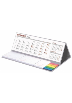 Kalendarz 2024 biurkowy z notesem MAXI szary