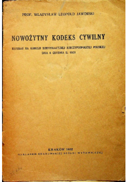 Nowożytny kodeks cywilny 1922 r.