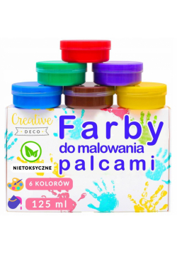 Farby do malowania palcami dla dzieci 6x125ml