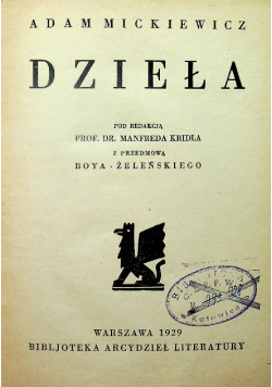 Mickiewicz Dzieła tom 17 i 18 1929 r.