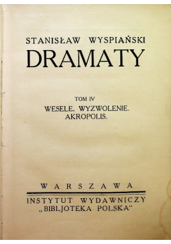 Wyspiański Dzieła Tom IV 1927 r.