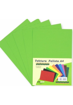 Tektura A4 falista zielone jabłuszko 5szt
