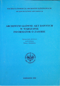 Archiwum główne akt dawnych w warszawie