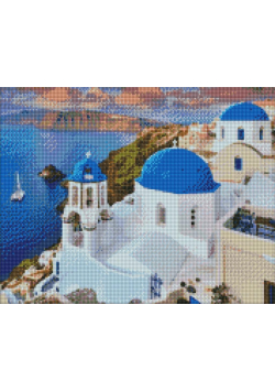 Diamentowa mozaika - Malownicze Santorini 40x50cm