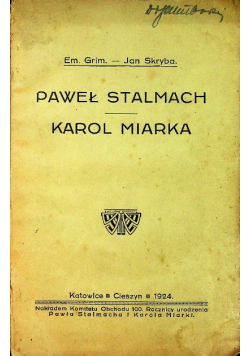 Paweł Stalmach Karol Miarka 1924 r.