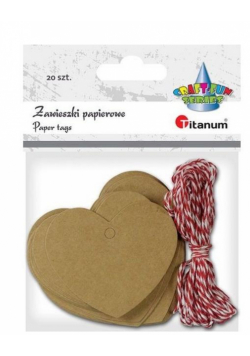Zawieszki kartonowe serca mix 20szt