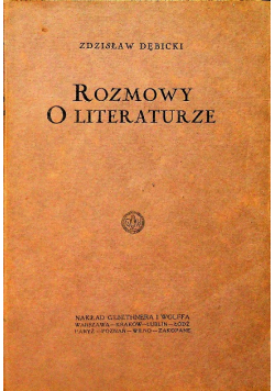 Rozmowy o literaturze 1927r