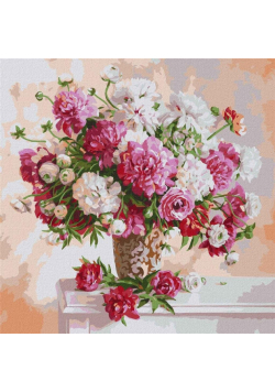 Malowanie po numerach - Piwonie 50x50cm