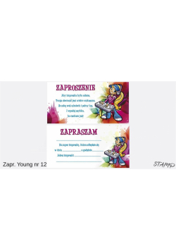 Zaproszenia Young Dziewczynka wzór nr 12 10szt