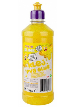 Klej brokatowy żółty PVA 500ml TUBAN