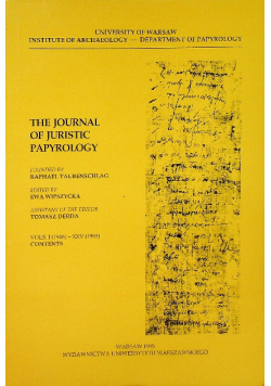 The journal of Juristic Papyrology contents of vols 1 - 25