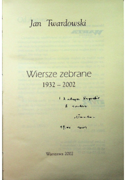 Twardowski Wiersze zebrane 1932 - 2002