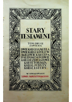 Stary Testament Tom II 1927 r