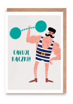 Kartka okolicznościowa Całuję rączki, eko koperta