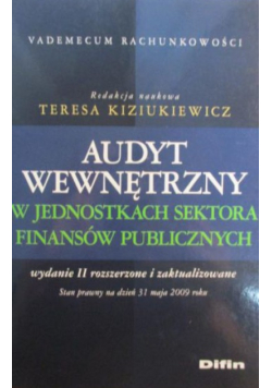 Audyt wewnętrzny w jednostkach sektora finansów publicznych