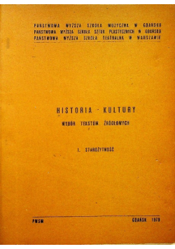 Historia kultury Wybór tekstów źródłowych