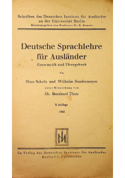 Deutsche Sprachlehre fur Auslander 1942 r.