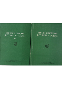 Studia z dziejów liturgii w Polsce 2 tomy