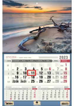 Kalendarz 2023 ścienny Jednodzielny Morze