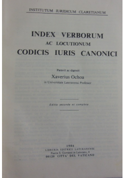 Index Verborum ac locutionum codicis iuris canonici