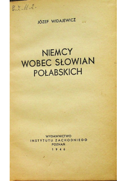 Niemcy wobec Słowian Połabskich 1946 r.