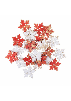 Guziki śnieżynki 2,5cm 24szt