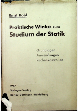 Praktische Winke zum Studium der Statik