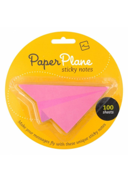 Paper Plane - karteczki samoprzylepne - różowe